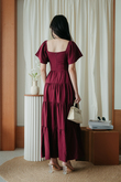 ADELE TIERED MAXI DRESS (MAROON)