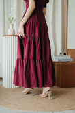 ADELE TIERED MAXI DRESS (MAROON)