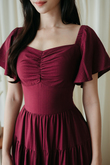 ADELE TIERED MAXI DRESS (MAROON)