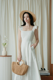 HALSTON HIGH WAISTED JUMPSUIT (CREAM)