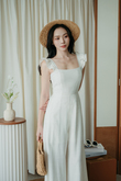 HALSTON HIGH WAISTED JUMPSUIT (CREAM)