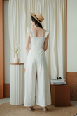 HALSTON HIGH WAISTED JUMPSUIT (CREAM)