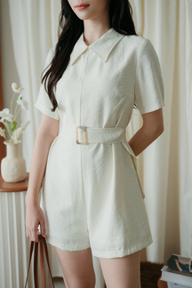 MOLLIE BELTED OVERSIZED PLAYSUIT (CREAM)