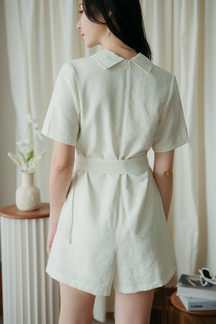 MOLLIE BELTED OVERSIZED PLAYSUIT (CREAM)
