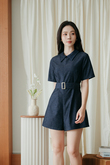MOLLIE BELTED OVERSIZED PLAYSUIT (BLUE)