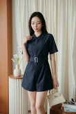 MOLLIE BELTED OVERSIZED PLAYSUIT (BLUE)