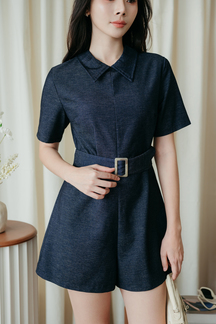 MOLLIE BELTED OVERSIZED PLAYSUIT (BLUE)
