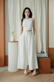 GUNNER HIGH WAISTED PALAZZO (CREAM)