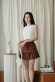 YANW HIGH WAISTED BALLOON SKORT (BROWN)