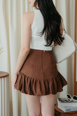 YANW HIGH WAISTED BALLOON SKORT (BROWN)