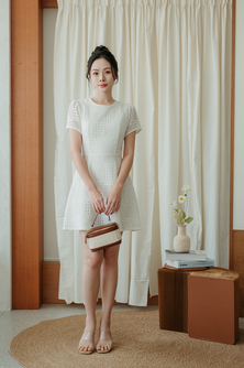 NOVA ROUND NECK MINI DRESS (CREAM)