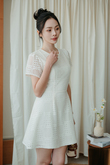 NOVA ROUND NECK MINI DRESS (CREAM)
