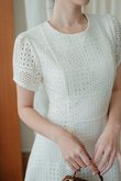 NOVA ROUND NECK MINI DRESS (CREAM)