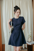 NOVA ROUND NECK MINI DRESS (BLUE1)