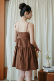 TRACY TIERED MINI DRESS (BROWN)
