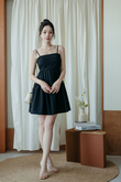 TRACY TIERED MINI DRESS (BLACK)