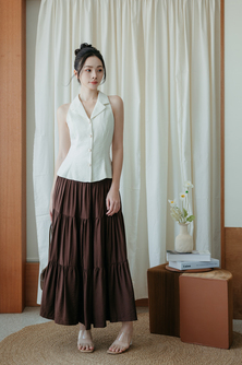 COLBIE PEPLUM VEST TOP (CREAM)