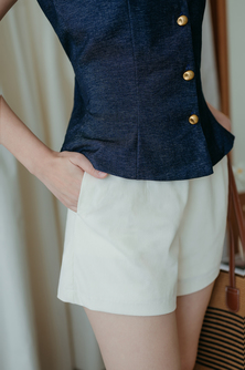 SVEYN HIGH WAISTED SHORTS (CREAM)