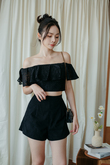 SVEYN HIGH WAISTED SHORTS (BLACK)