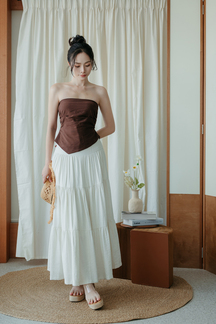 STETSON TIERED LONG SKIRT (CREAM)