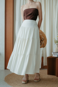 STETSON TIERED LONG SKIRT (CREAM)