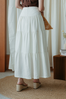 STETSON TIERED LONG SKIRT (CREAM)