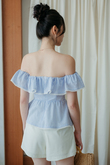JOEY OFF SHOULDER TOP (BLUE STRIPE)