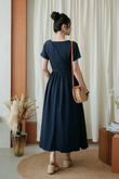 EMRY TWIST FRONT MAXI DRESS (DARK BLUE)