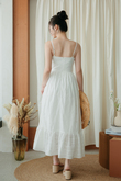 OWLYN CAMI RUFFLES MAXI DRESS (WHITE) OWLYN CAMI RUFFLES MAXI DRESS (WHITE)