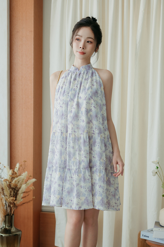 EMILEE BABYDOLL MINI DRESS (PURPLE) EMILEE BABYDOLL MINI DRESS (PURPLE)