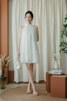 EMILEE BABYDOLL MINI DRESS (WHITE)