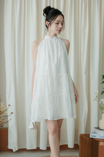 EMILEE BABYDOLL MINI DRESS (WHITE)