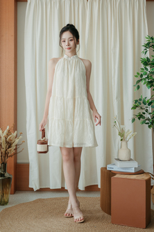 EMILEE BABYDOLL MINI DRESS (CREAM)