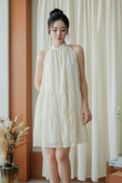 EMILEE BABYDOLL MINI DRESS (CREAM) EMILEE BABYDOLL MINI DRESS (CREAM)