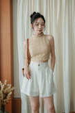 LENNON WIDE LEG CASUAL SHORT (CREAM)