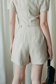 LENNON WIDE LEG CASUAL SHORT (BEIGE)
