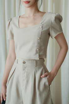 SUTTYN SQUARE NECK CROP TOP (BEIGE)