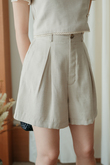 LENNON WIDE LEG CASUAL SHORT (BEIGE)