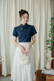 SUE CHEONGSAM TOP (BLUE)