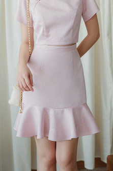 WENDY TRUMPET MINI SKIRT (PINK BAMBOO)