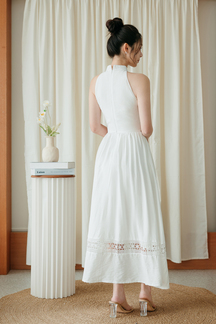HADLEE HALTER NECK MAXI DRESS (WHITE)