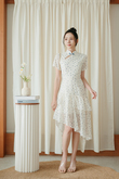 GIA ASYMMETRICAL CHEONGSAM DRESS (FLORAL LACE) GIA ASYMMETRICAL CHEONGSAM DRESS (FLORAL LACE)