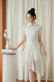 GIA ASYMMETRICAL CHEONGSAM DRESS (FLORAL LACE) GIA ASYMMETRICAL CHEONGSAM DRESS (FLORAL LACE)