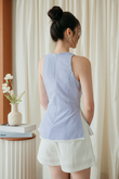SUZON SIDE SPLIT TOP (BLUE STRIPE) SUZON SIDE SPLIT TOP (BLUE STRIPE)