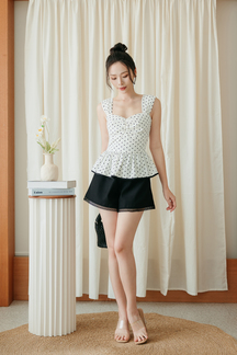 SHIFRA RUCHED BUST TOP (POLKA DOTS)