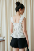 SHIFRA RUCHED BUST TOP (POLKA DOTS)