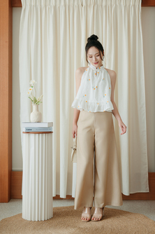 ZANNDRA CHEONGSAM TOP (YELLOW FLORAL)