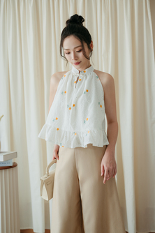 ZANNDRA CHEONGSAM TOP (YELLOW FLORAL)