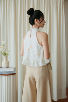 ZANNDRA CHEONGSAM TOP (YELLOW FLORAL)