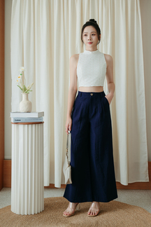 KENJI HIGH WAISTED PANTS (BLUE)